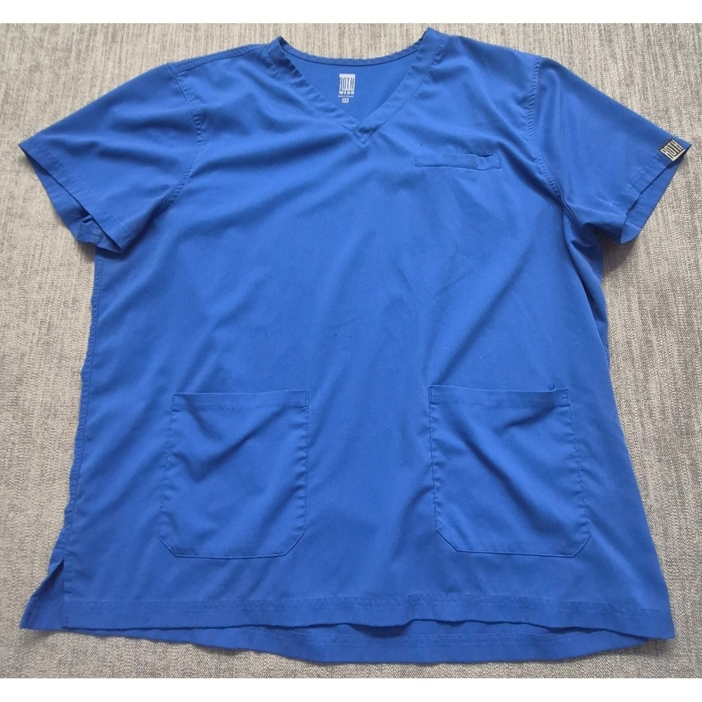 Roth Wear women's royal blue scrub top 2X stretch pocket medical/dental/work